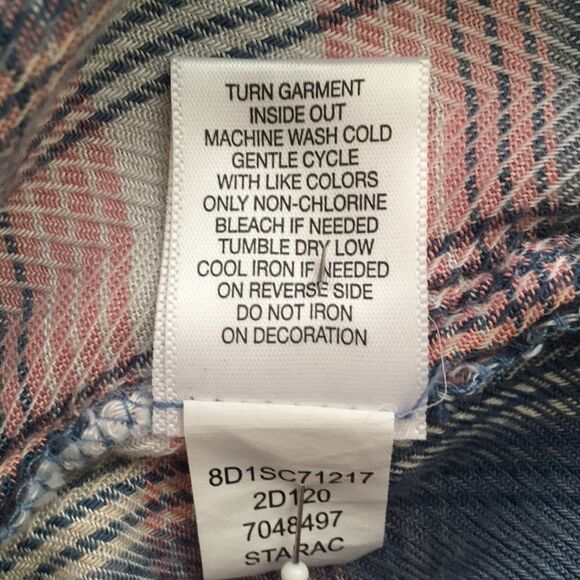 Peasant Style Faux Embroidered Flannel Tunic Top Cottagecore - Picture 8 of 8